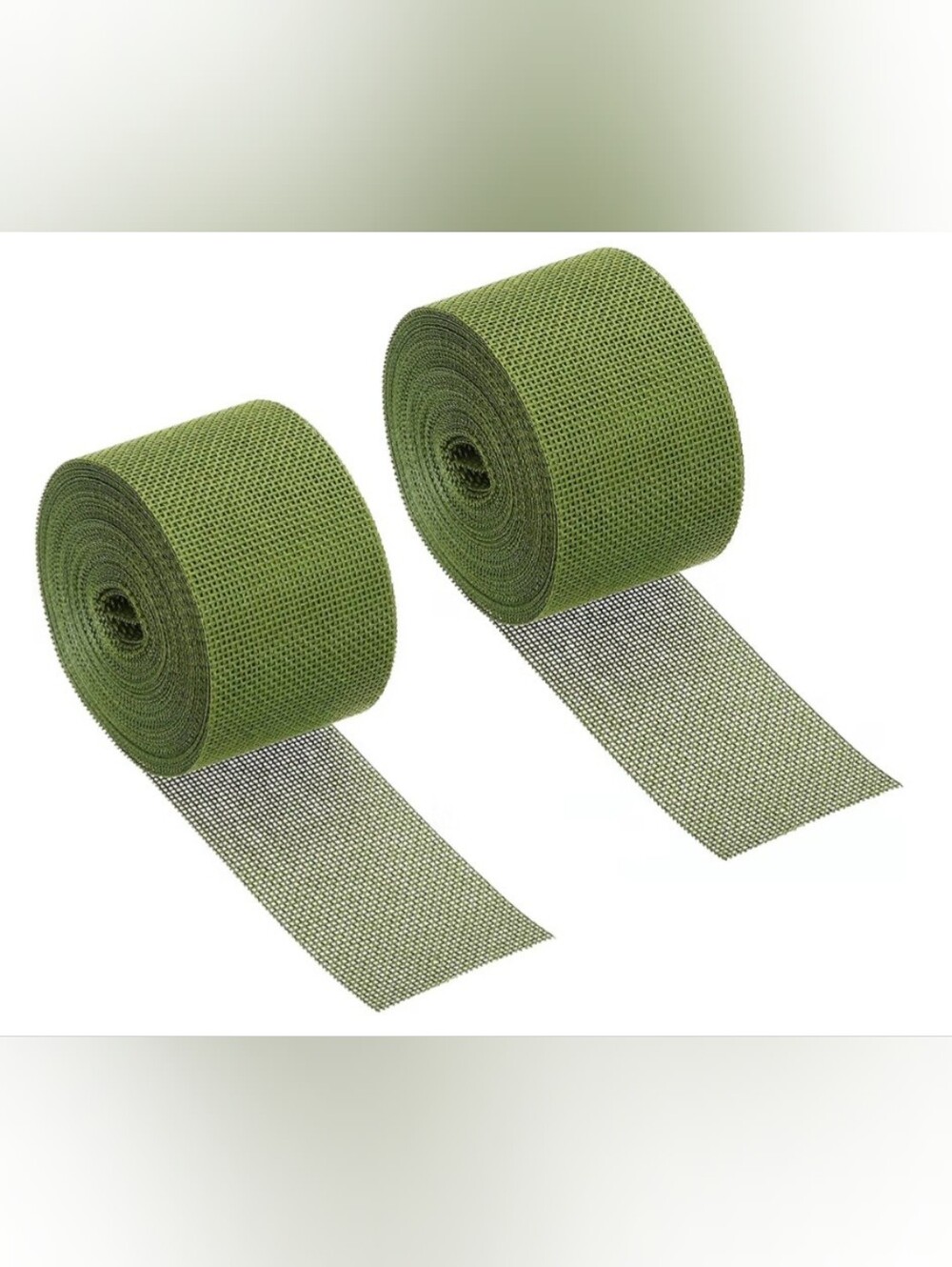 2" Wide Burlap Fabric Ribbon Green 2 Pack 11 Yards